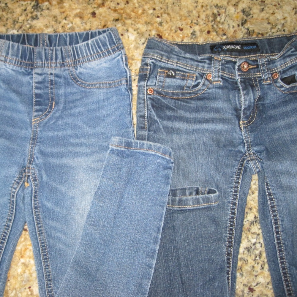 2 Pair Jordache and Cherokee Kids Jeans Size 6